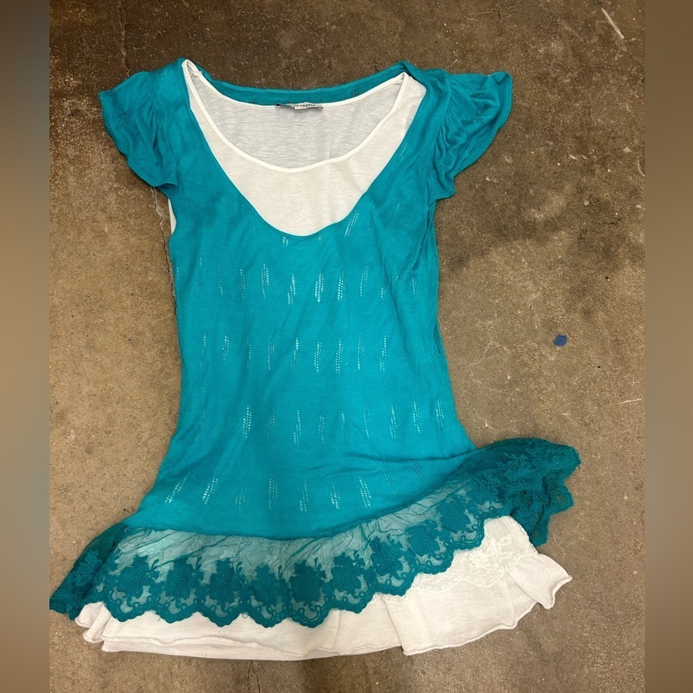 Y2k lace trim top fairy grunge whimsigoth